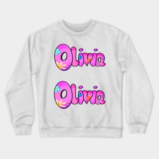 Olivia girls first name in pink pack of 2 personalised personalized customized name Olivia Crewneck Sweatshirt